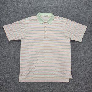 Peter Millar Polo Shirt Mens XL Striped Short Sleeve Vintage Golf‎ Casual Preppy